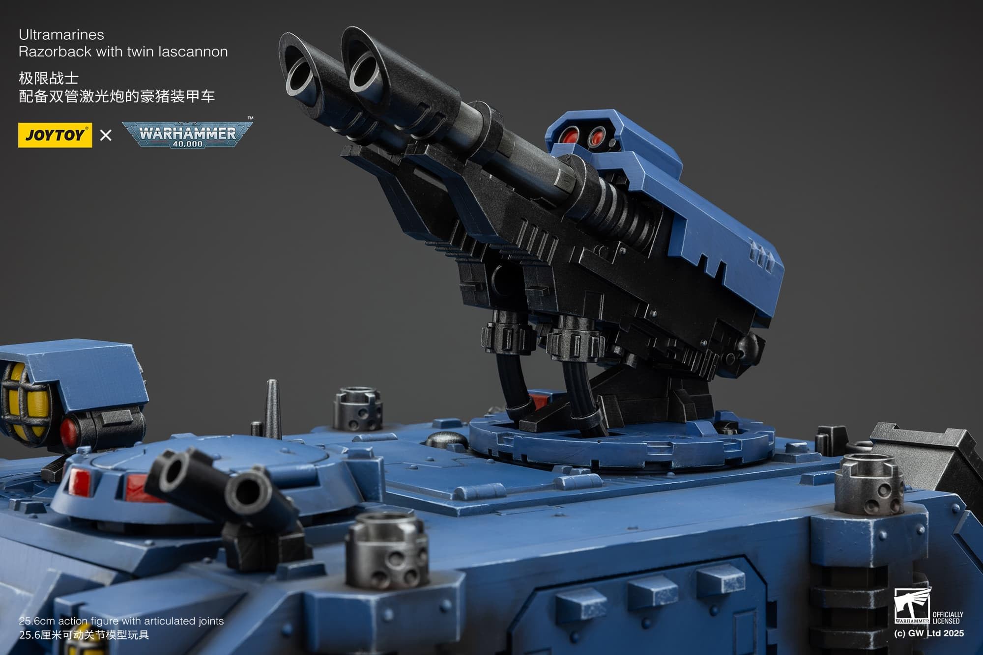 JOYTOY Warhammer 40K: Ultramarines Razorback with Laser Cannon Twin Figurka 1:18