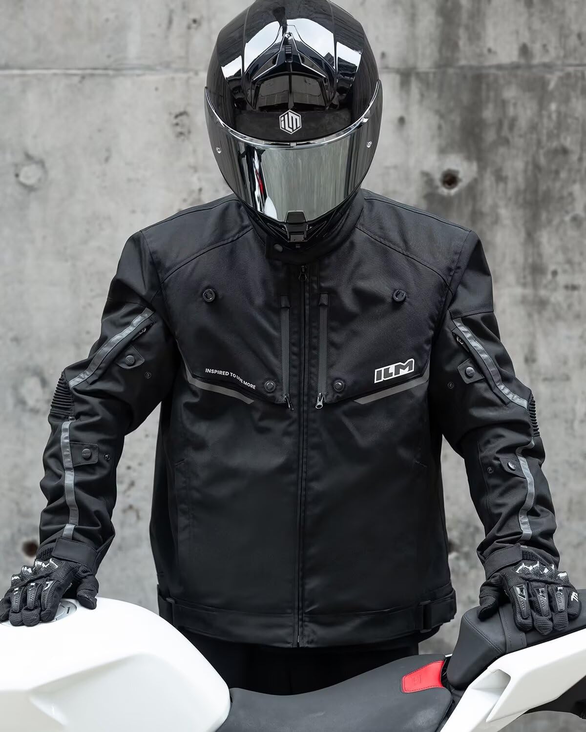 ILM Motorcycle Riding Jacket with CE Armor and Detachable Waterproof Thermal Liner Dual Sport All Season for Men Model JF2 - Image 3