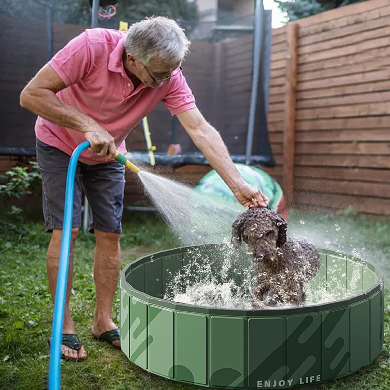 Hundepool Klein,bañera Plegable De PVC para Perros,Piscina De Perros Piscina De Remo De Perros Plegable,Piscina para Niños Piscina Plegable,bañera Portatil Perro-B||100CM
