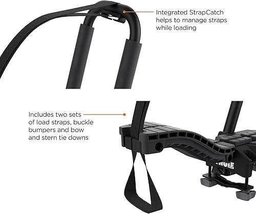 Miniatura 5 de Thule Portaequipajes para kayak y SUP de brújula – Lleva 2 kayaks o 2 SUP – Portaequipajes estilo J – Accesorios de montaje universal incluidos – Se