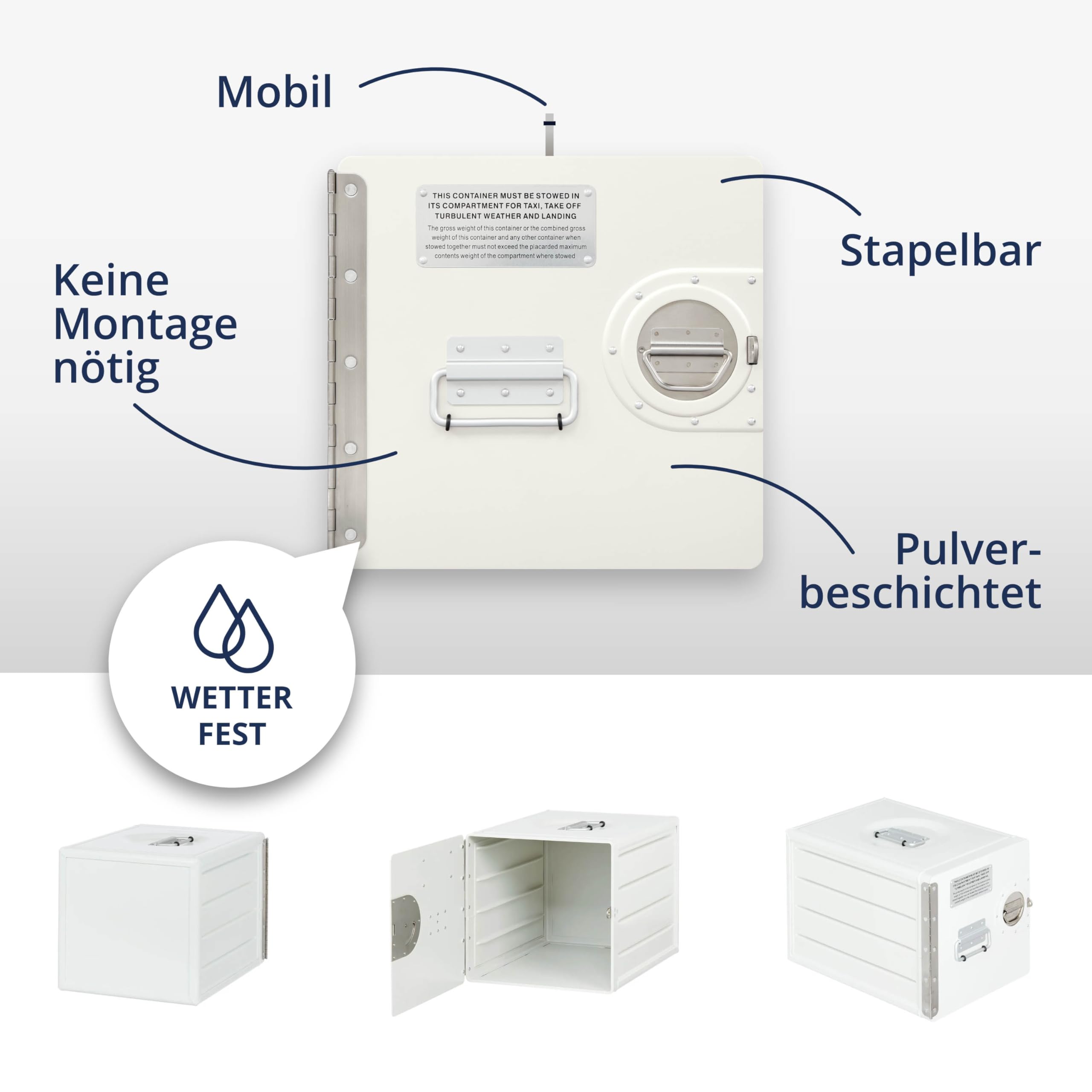 Aktenschrank, Schubladenschrank, Metallschrank klein, Schreibtisch Aufbewahrungsbox, Büroschrank, Industrial Möbel, vormontiert, 27,9 x 29,1 x 39,5, Bord Box M, Weiss, Stauraum 1