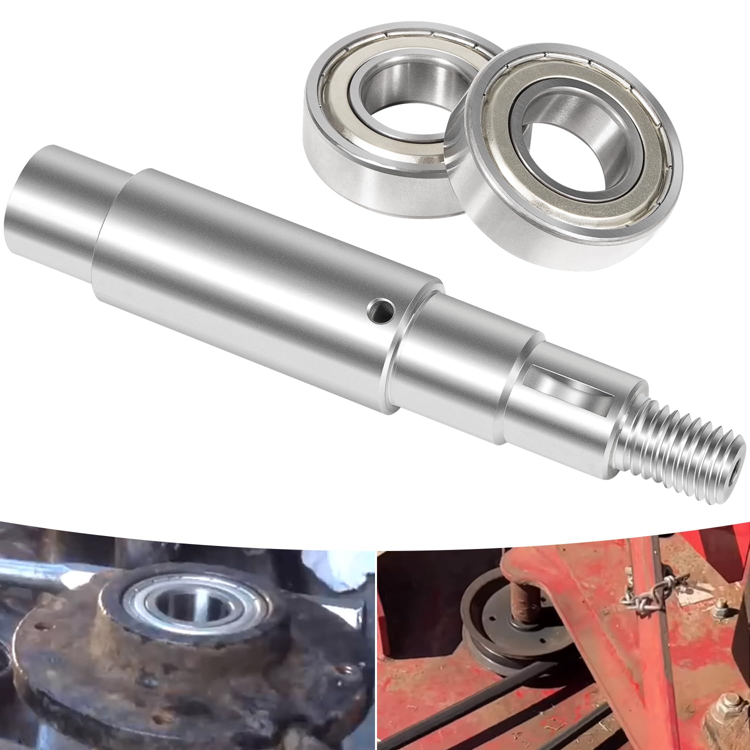 3pcs Spindle Shaft & Bearings Kit for Bush Hog 50051388/99685 Spindle, Replace