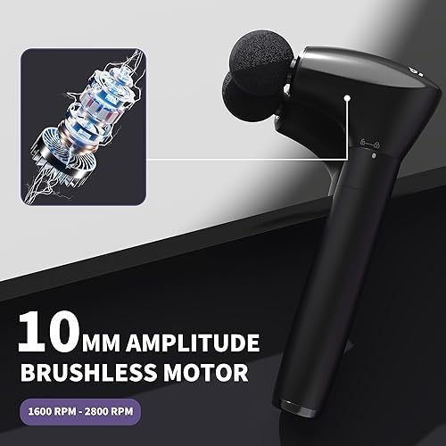 Miniatura 6 de Pistola de masaje muscular desmontable 2 en 1 con mango de extensión de 20 pulgadas, masajeador de espalda y cuello para aliviar el dolor,