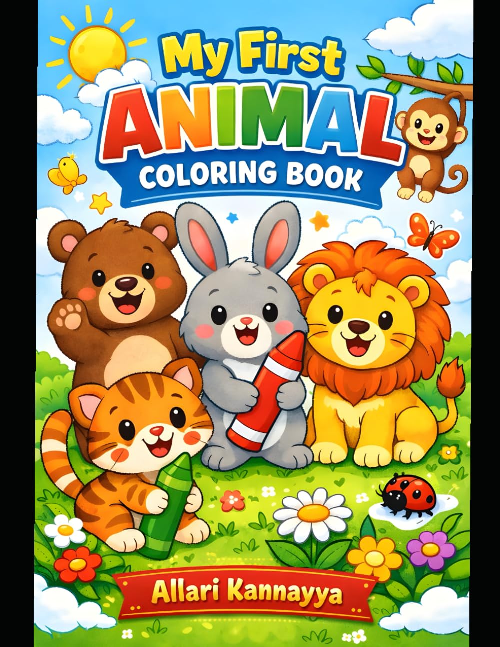 Animal Coloring Book for Kids: Fun and Easy Animal Coloring Pages for Toddlers Ages 3–6 | Cute Zoo and Jungle Animals for Preschool & Kindergarten Boys and Girls