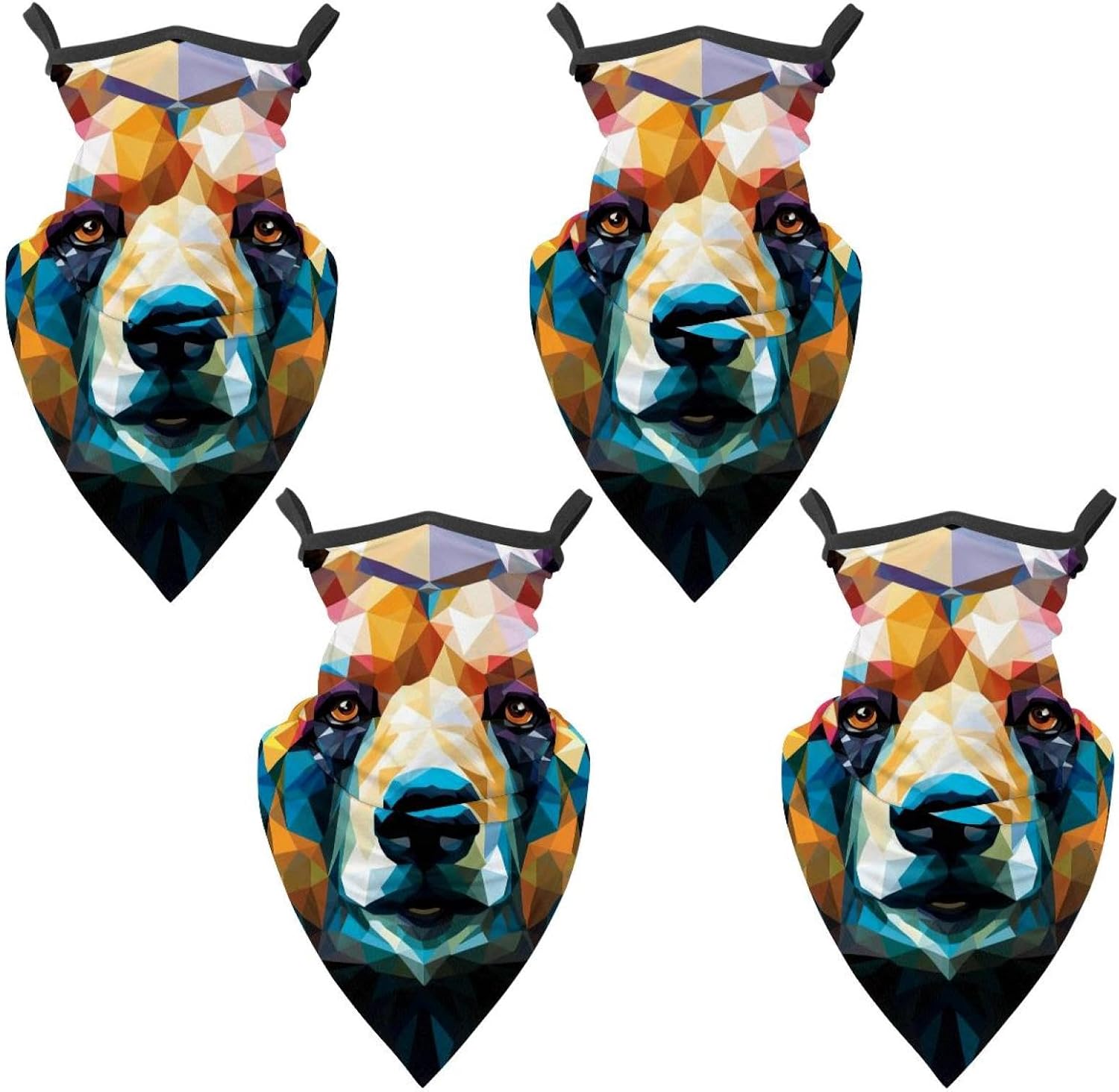 4 Pieces Starfish Neck Gaiter Bandana Face Mask, Sun Cooling Scarf Gator Cover Head for Men Women