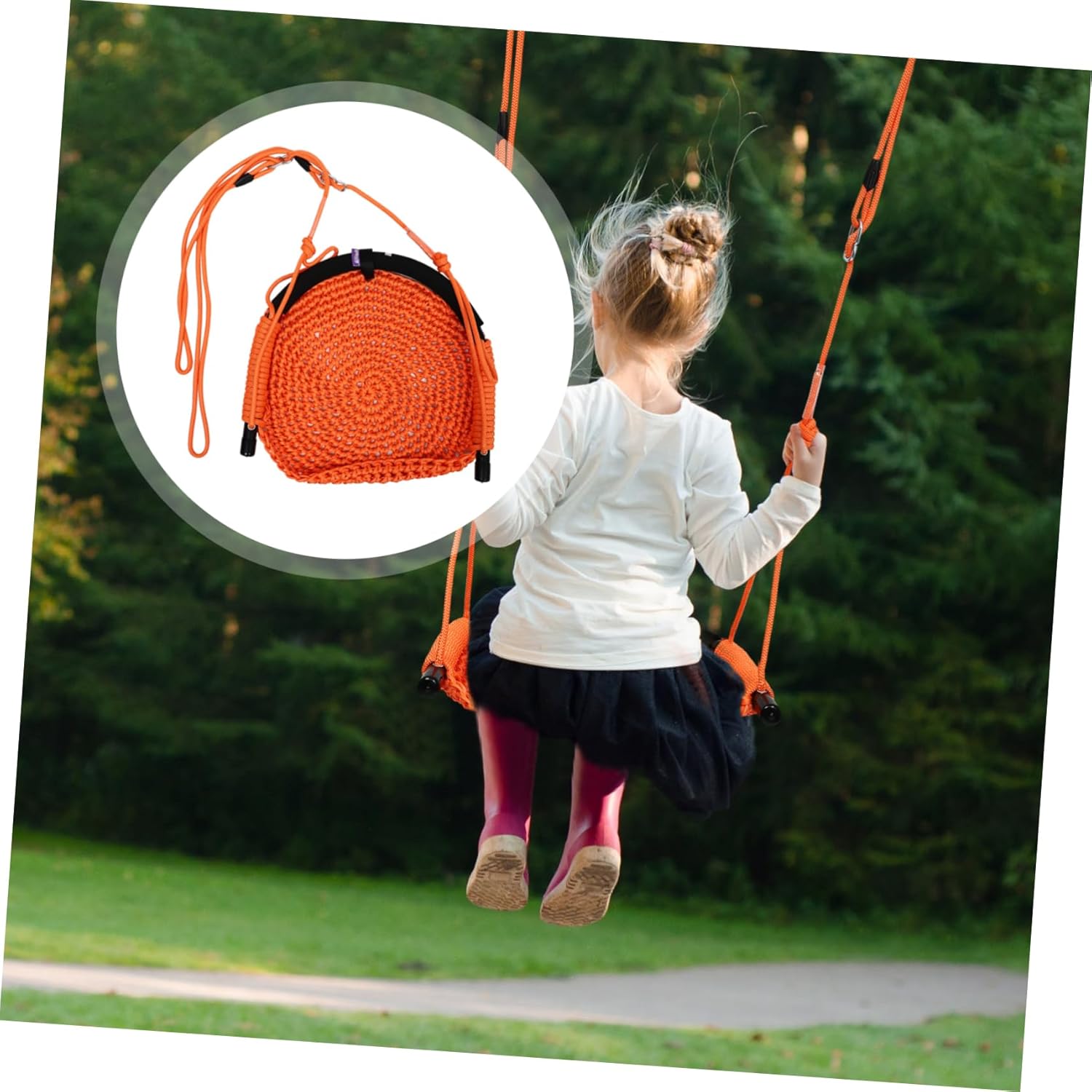 POPETPOP 3-in-1 Adjustable Kids Hammock Chair Rope Swing for Outdoor and Indoor Hanging Swing Seat for Children