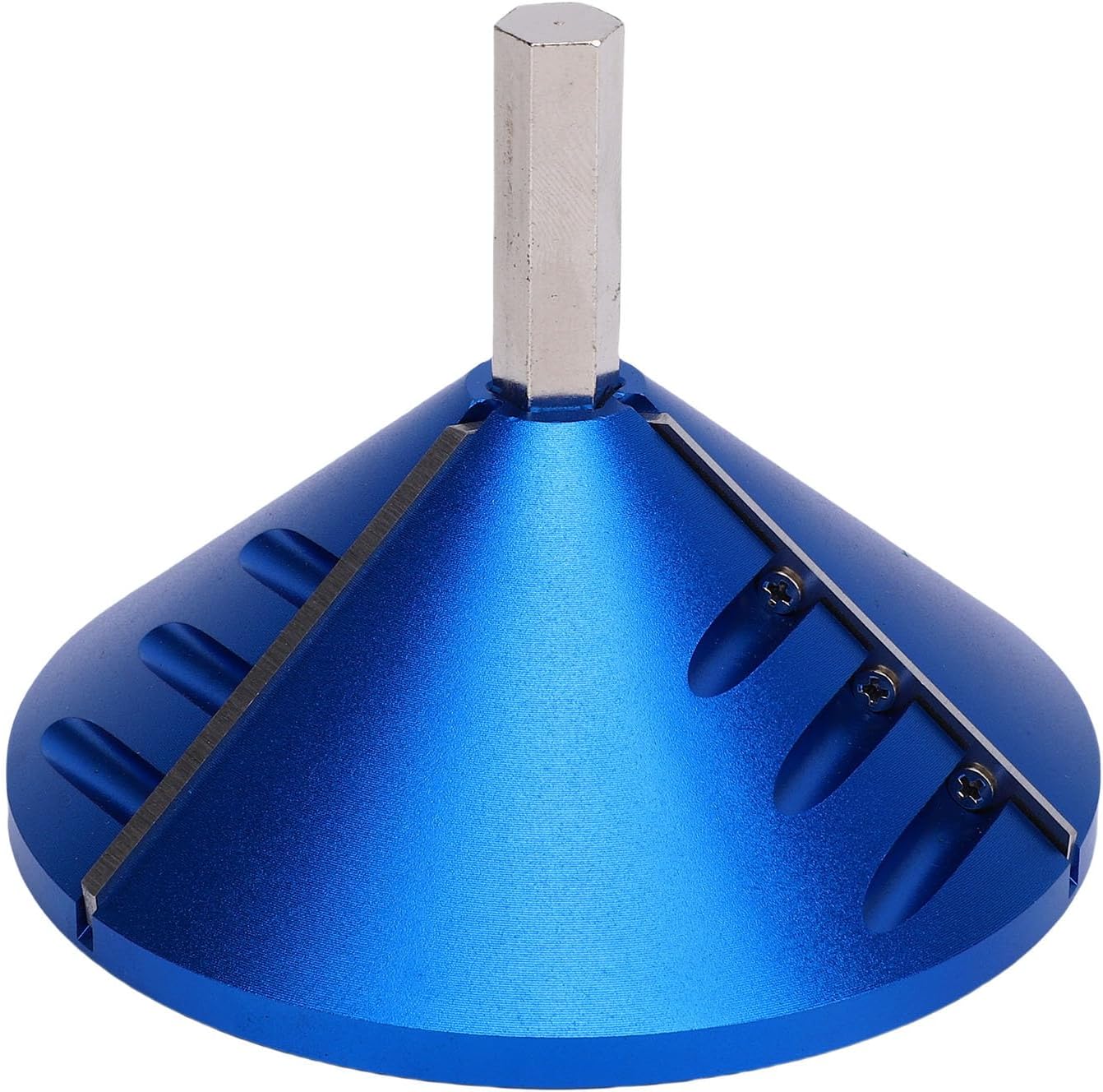 PVC Pipe Deburring Tool Plumbing Tool Pipe Chamfering Tool 3-Blade Drill Attachment for PVC CPVC ABS PP PE Pipes with 0.92in-3.89in OD 0.75in-3.5in ID Blue