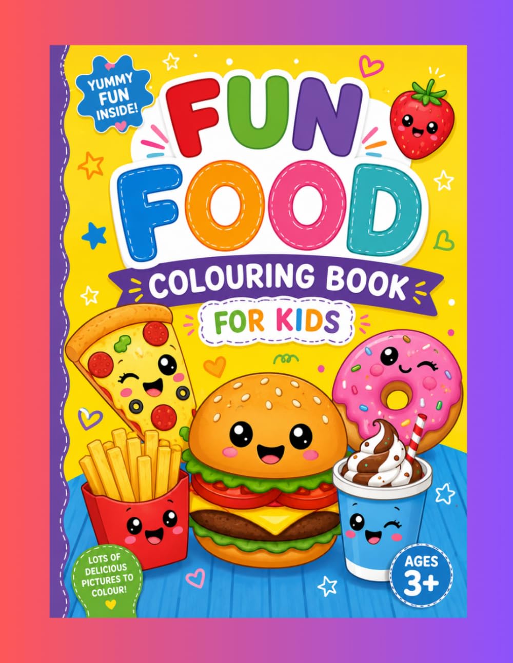 Fun food coloring book for kids: Fun food coloring pages for kids / cute and easy coloring pages for kids