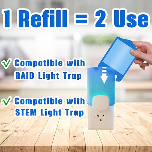 Miniatura 2 de ZVVN Paquete de 8 cartuchos de repuesto para Raid Plug-in luz azul, para luz madre, tarjetas de pegamento de repuesto (paquete de 8)