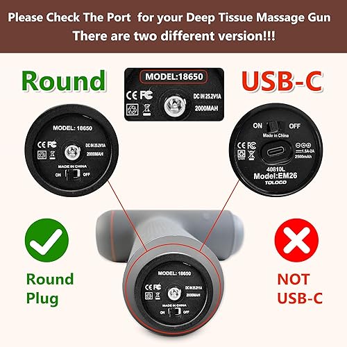 Miniatura 6 de Cargador de pistola de masaje de 24V-25.2V para Hypervolt, Toloco, AERLANG, Darkiron, HARDNEX, VYBE, LifePro, cable de carga de repuesto legiral