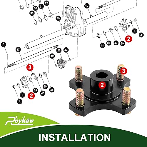 Miniatura 6 de Roykaw Placa de brida del cubo de la rueda trasera del carrito de golf para modelos eléctricos y gaseosos EZGO RXV 2008 en adelante, reemplaza al