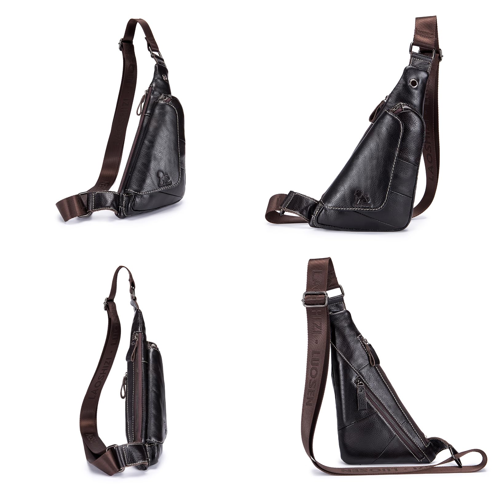 pundarika Torba na ramię męska skórzana torba na ramię biznesowa skórzana torba na klatkę piersiową torba crossbody wypoczynek sportowa torebka mała moda retro