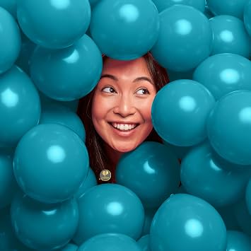 AFTERLOON Biodegradable Natural Rubber Latex Mini Balloons 50 pcs Aqua 5 Inch, Plastic-Free Alternative Matte Color Durable Thickened Extra Strong Helium Float, Garland Arch Wedding Kids Decor