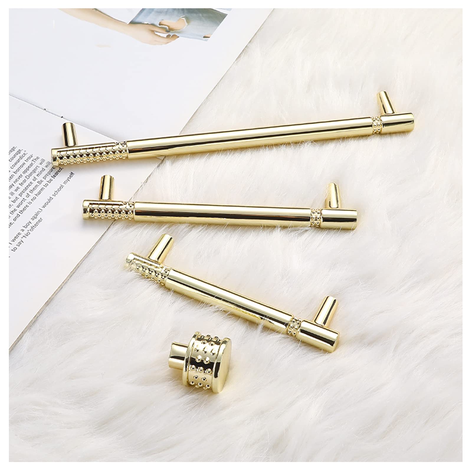 6 Pezzi Maniglie per Mobili da Cucina 96mm, Oro Maniglia per Cassetti Dorate Tiretti Cassetto Moderni in Lega di Zinco Maniglie Armadio Porte per Camera da Letto Guardaroba Comò