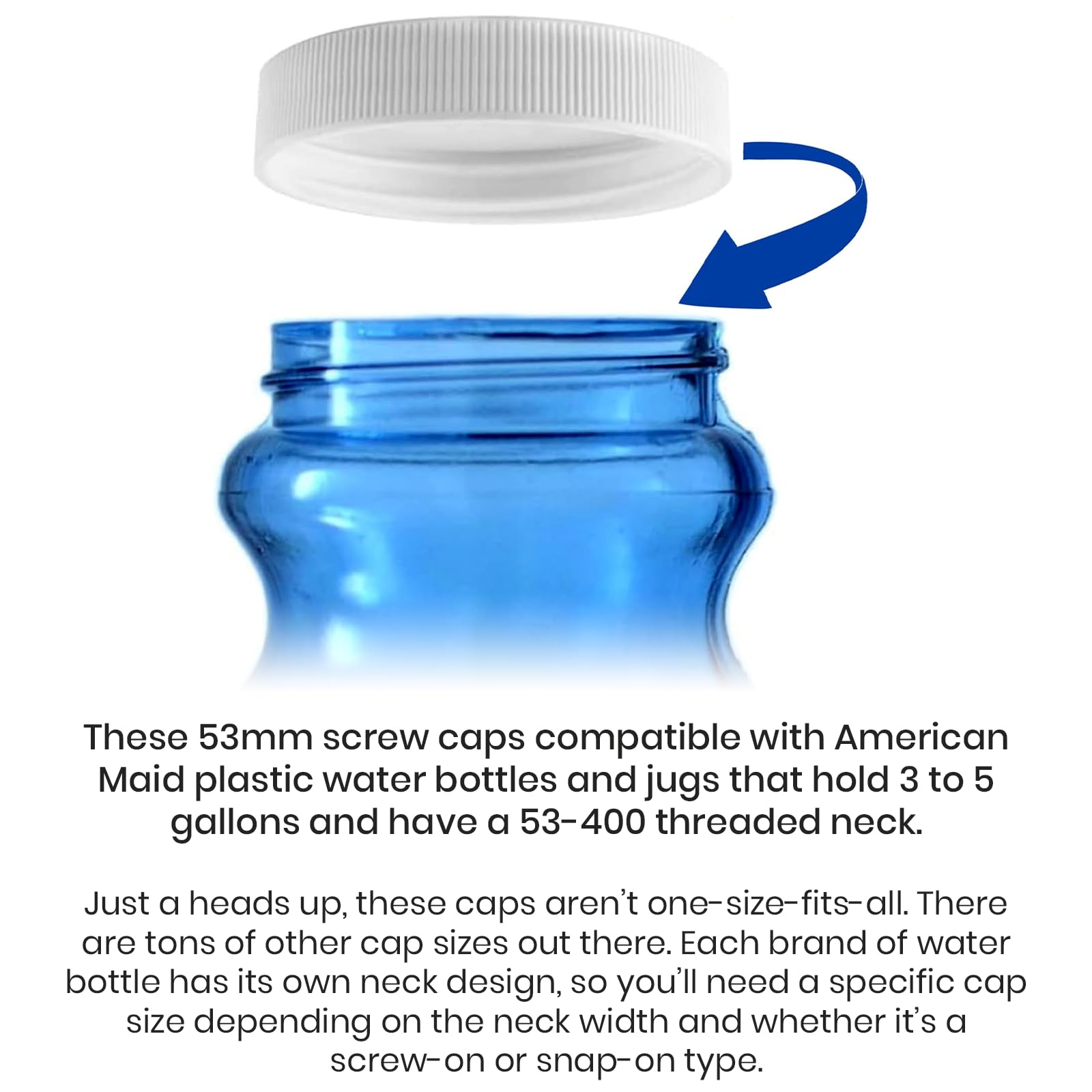Calvana Water Jug Caps - 3 & 5 Gallon Lids -4