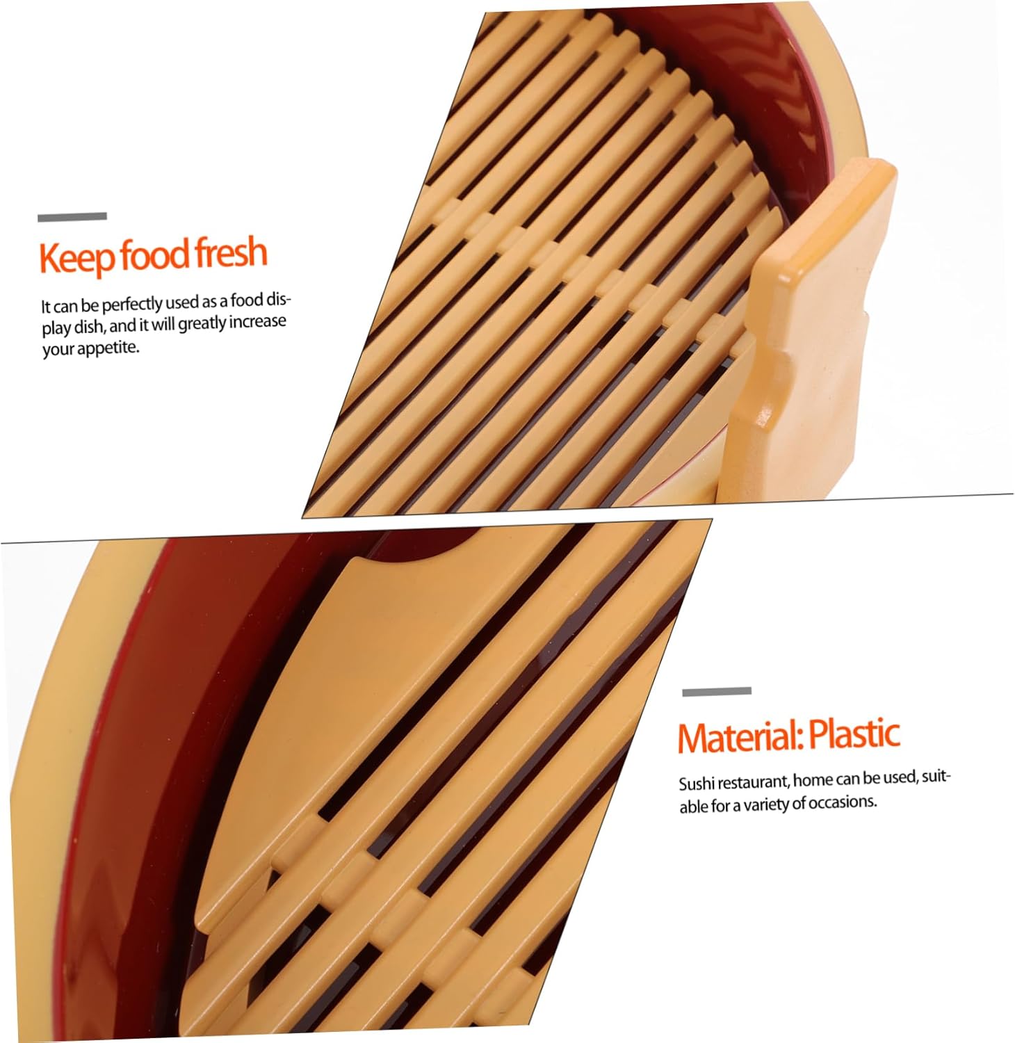 Multi-functional Non-stick Sushi Plate Stylish Imitation Wood Design for Sashimi and Bbq Easy to Clean Portable Cooking Accessory