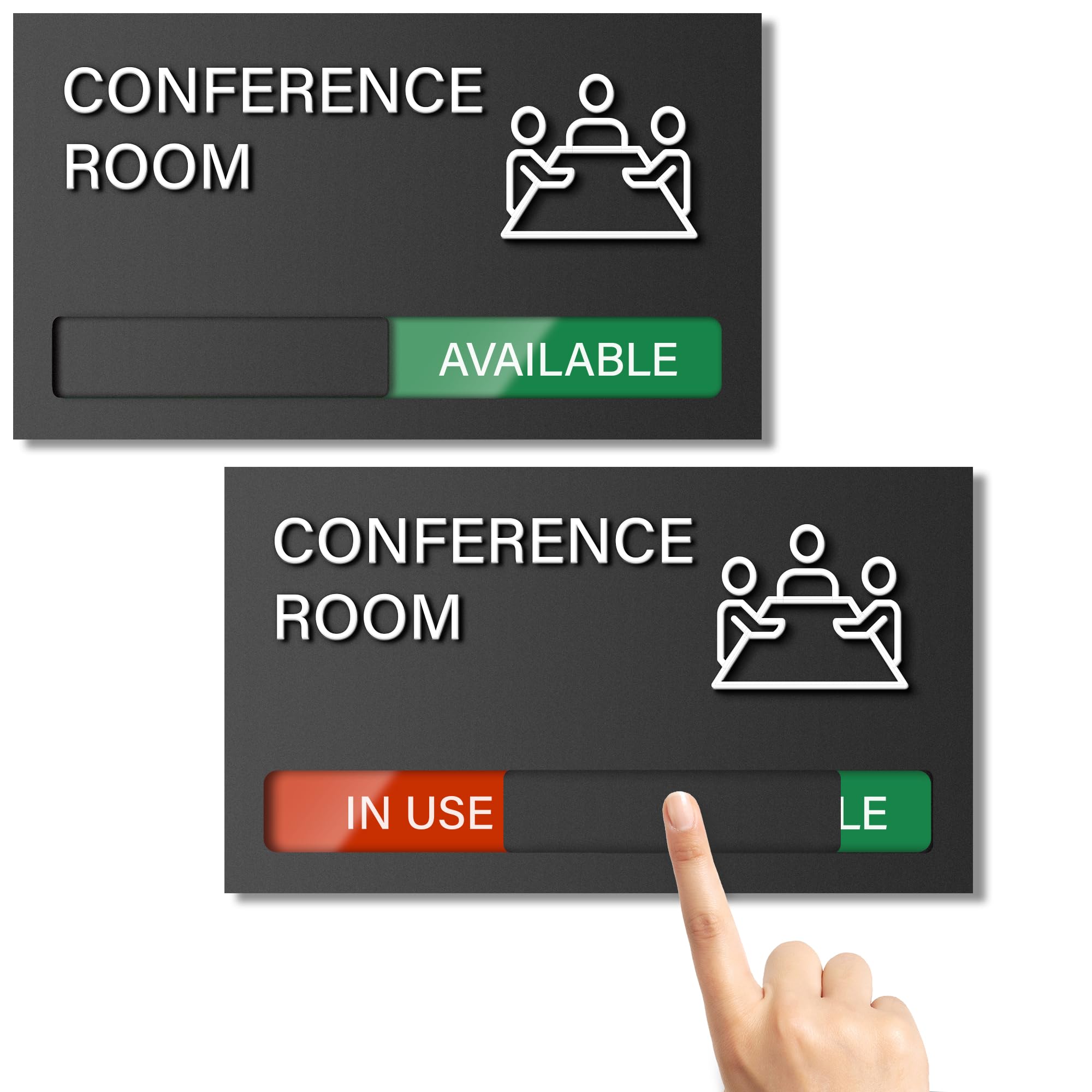 Conference Room Sign, Office Door Signs Do Not Disturb, In Use Available Slider Signs, In a Meeting Privacy Sign Tells Whether Room Vacant or Occupied