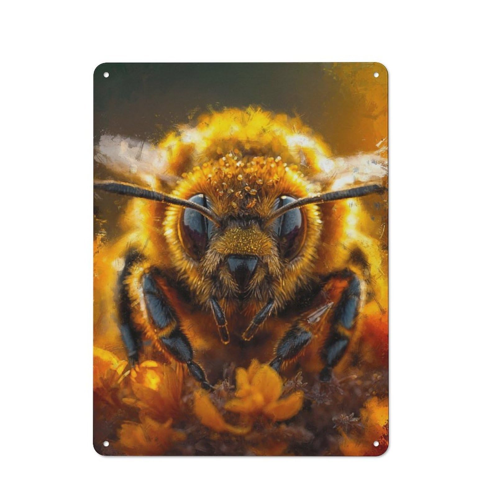 Junmoney Buzzing Harmony Rustic Metal Sign 40X30cm Featuring For Living Room Wall, For Vintage Wall Decor Fans, For Metal Sign Collectors
