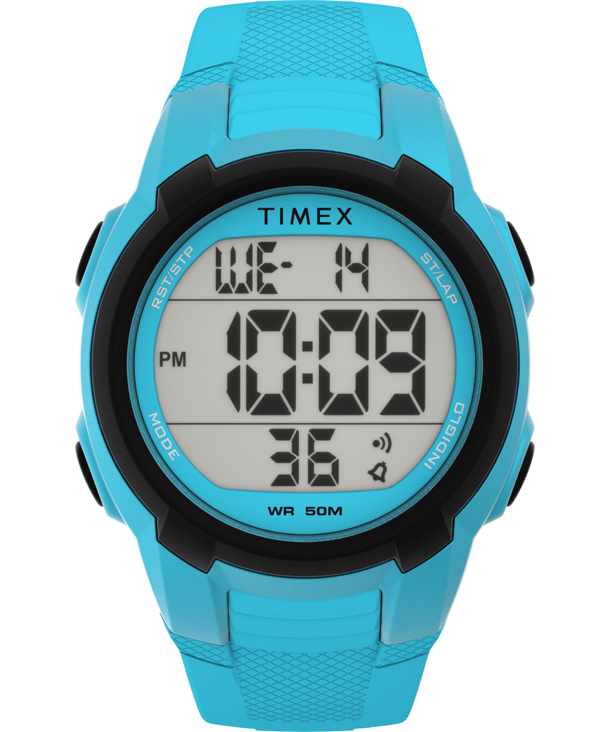Timex Unisex Sport 40 mm Watch - Blue PU Strap Digital Dial Blue Case TW5M62900