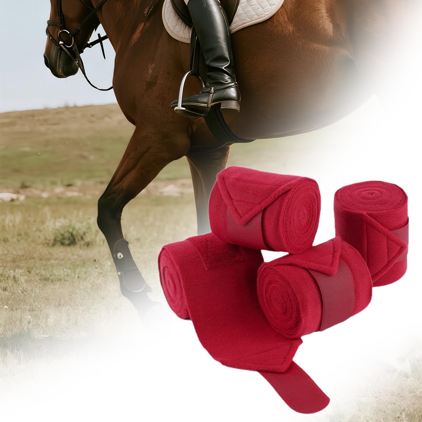 Set mit 4 Schutzbandagen für Arbeitspferdegliedmaßen, Fleece, für Sport Und Arbeitsaktivitäten.