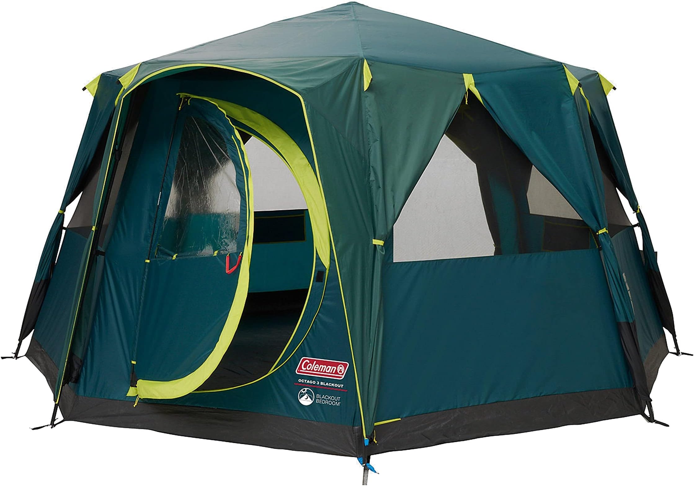 Tent Octagon, 6 Man Festival Dome Tent, 6 Person Family Camping Tent with 360° Panoramic View, Stable Steel Pole Construction, Sewn-in Groundsheet, 100 Percent Waterproof