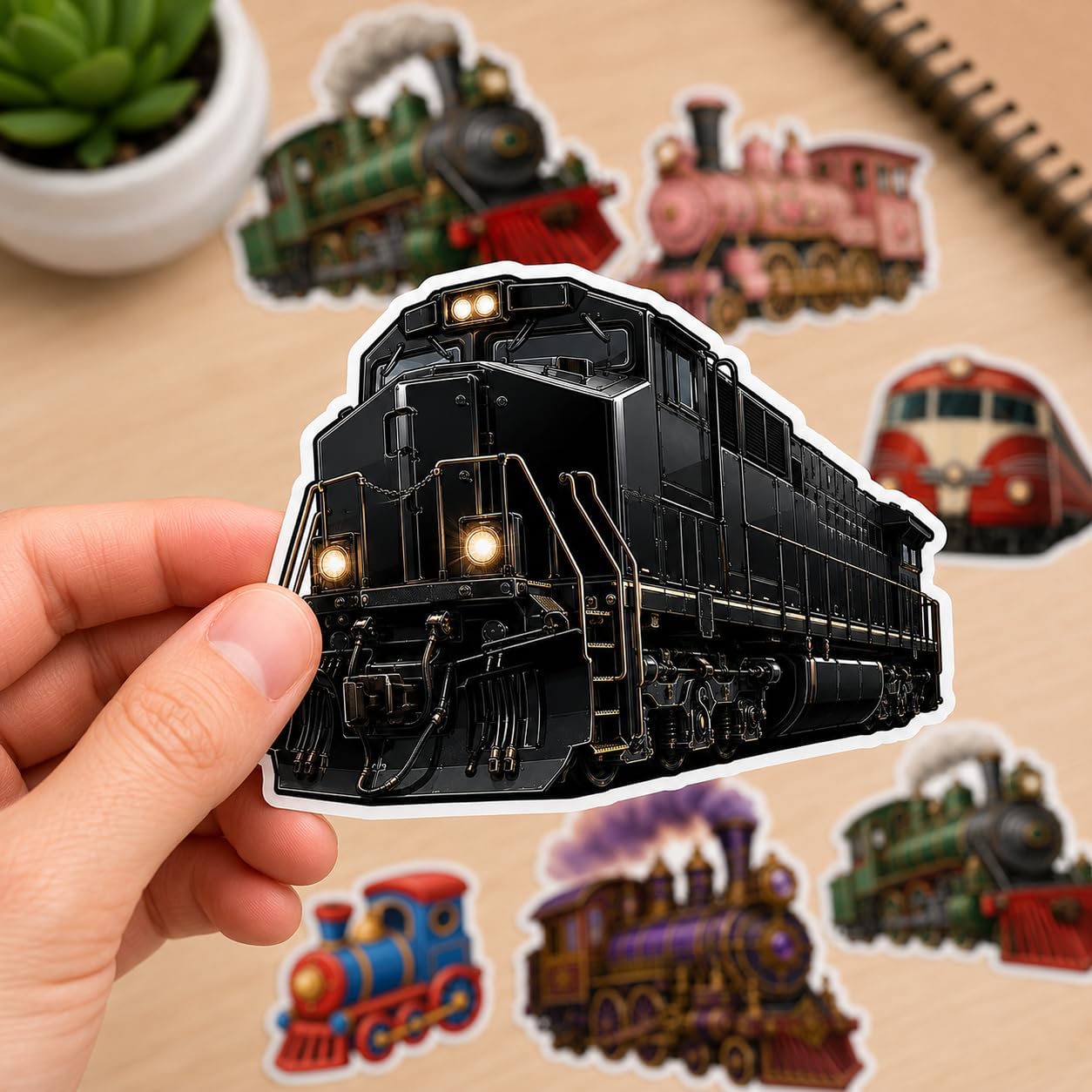 50PCS Train Vinyl Sticker Pack Decals Locomotive Railroad Engine Kids Gift image 3