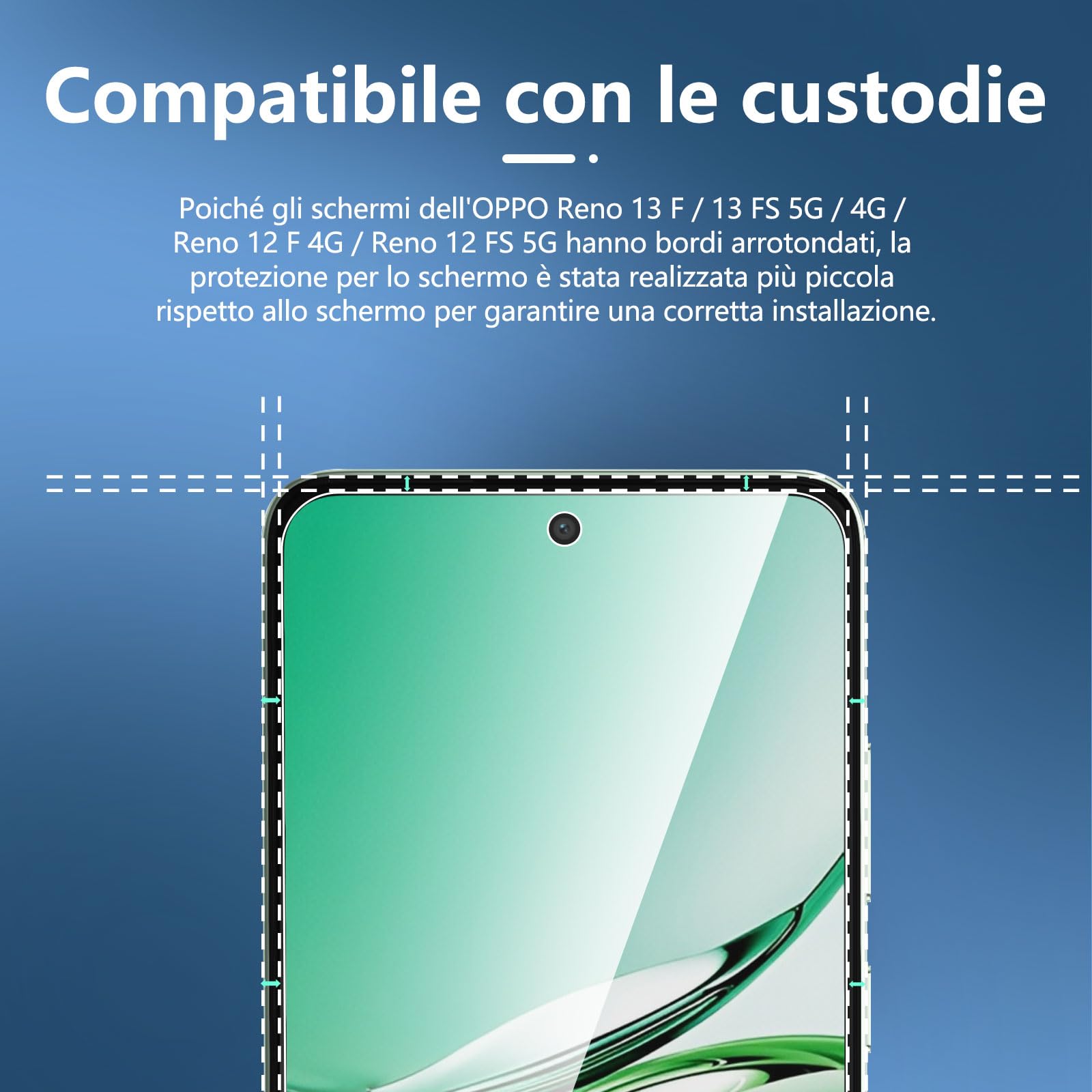 NEW'C 3 Pezzi, Vetro Temperato per OPPO Reno 13 F / 13 FS 5G/4G, Reno12 F 4G, Reno12 FS 5G, Pellicola Prottetiva Anti Graffio, Anti-Impronte, Senza Bolle, Durezza 9H, Trasparente, Ultra Resistente