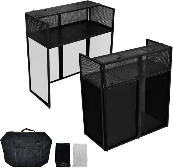 Portable DJ Booth with Adjustable Legs and Gauze Scrims Review