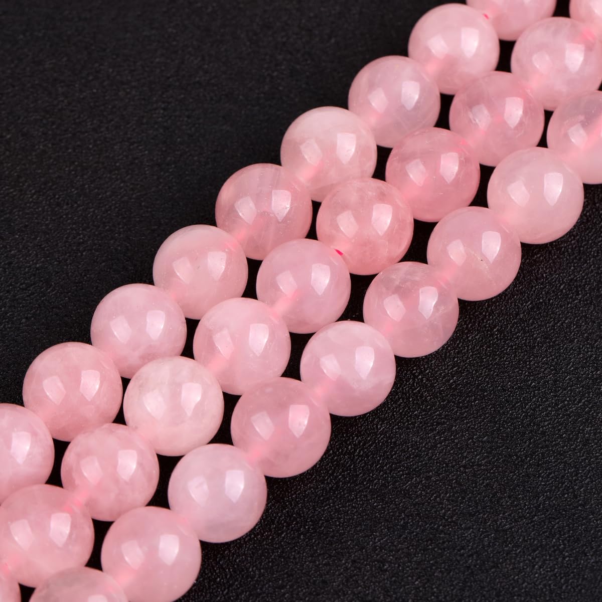 GEM-Inside Natural 14mm Rose Quartz Round Gemstone Semi Precious Loose Beads for Jewellery Making 15''
