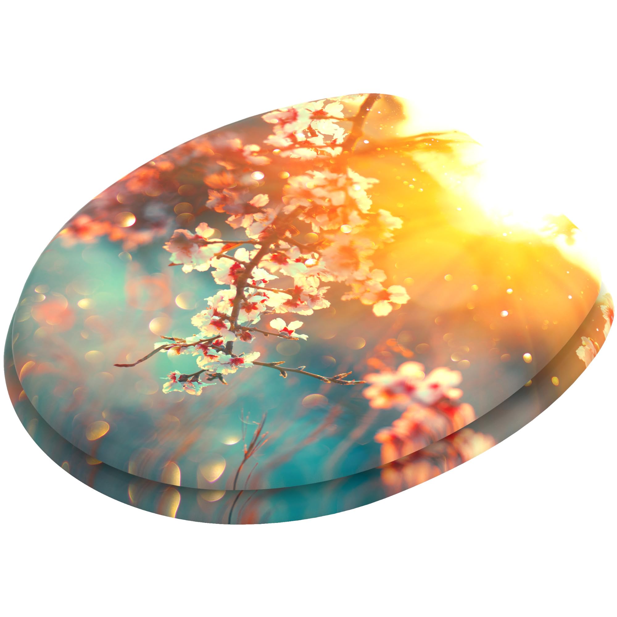 Sanilo Soft Close Toilet Seat, Wide Choice of New Toilet Seats, Stable Hinges, Easy to Mount (Cherry Blossom) - Image 3