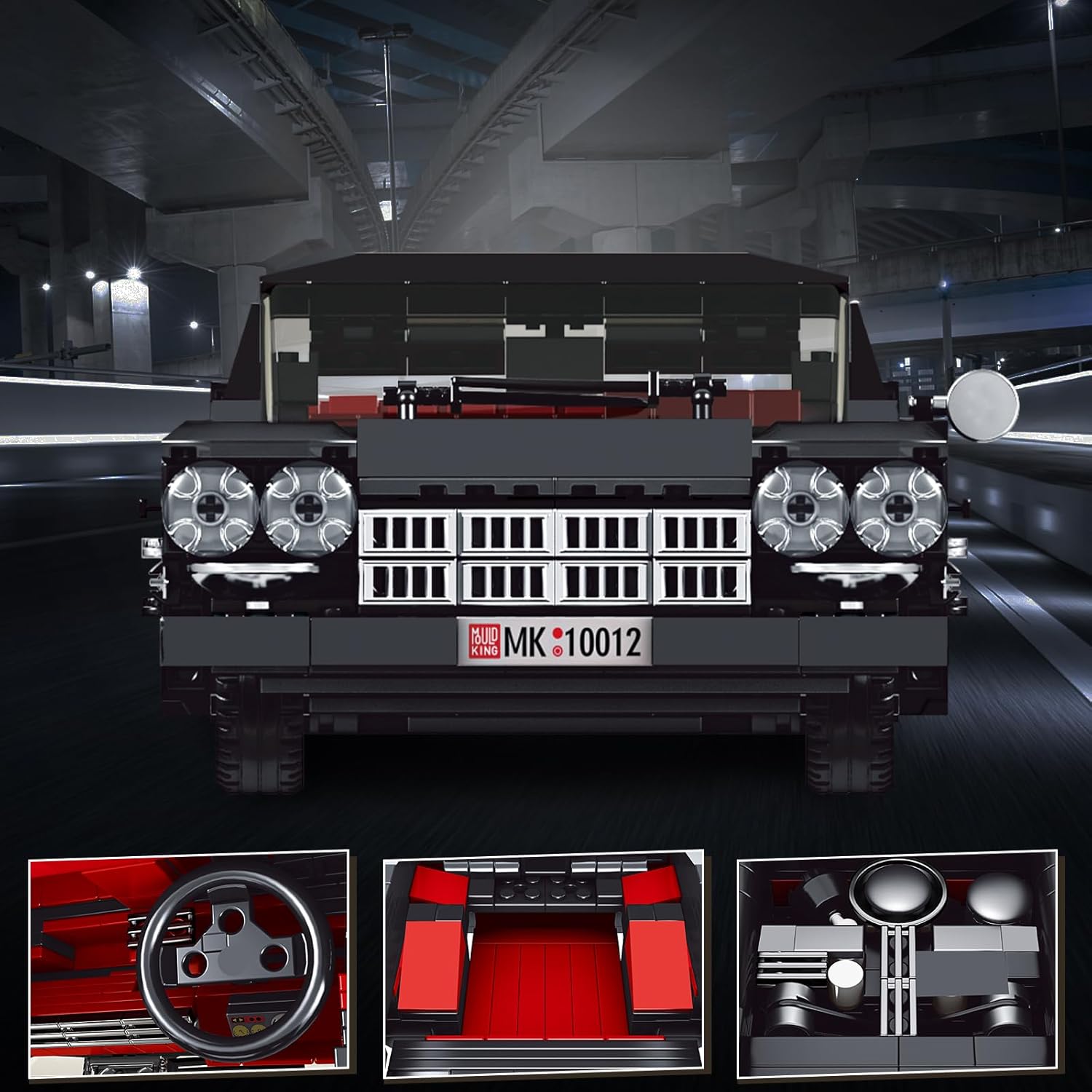 Mould King Sports Car Building Block Kits, MOC Classic Car Model Kit Supercar Racing Model Building Sets, Authentically Detailed Build and Display Model for Home or Office Décor (1245+ Pieces)