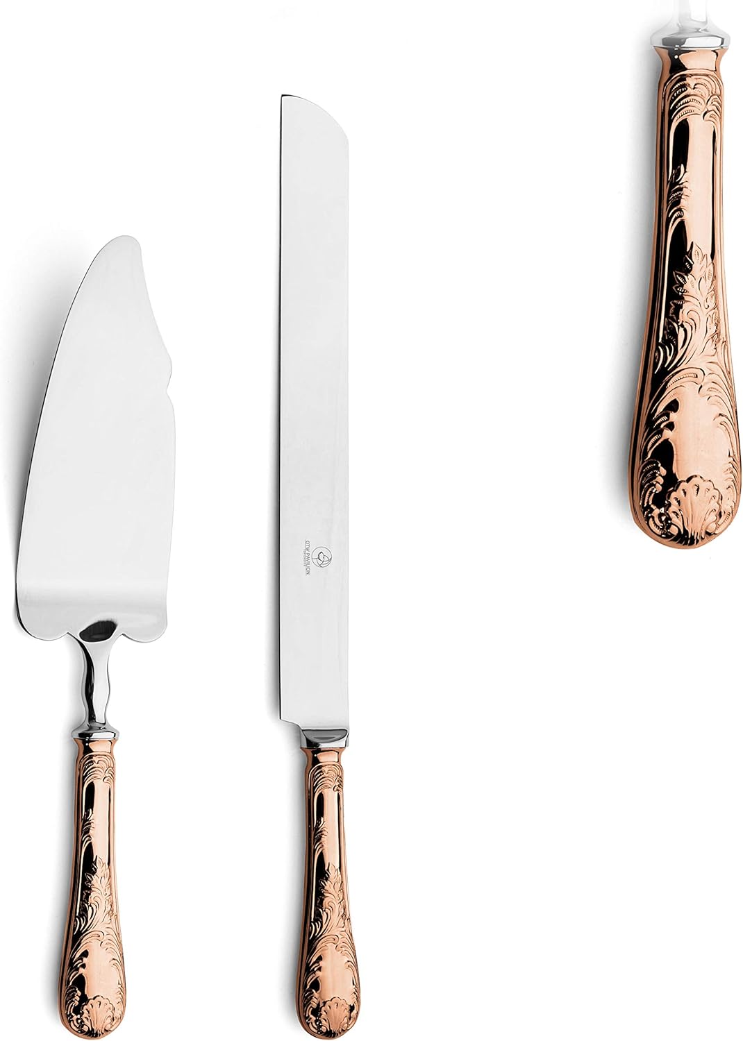 2 Piece Wedding Cake Server Set,18/10 Rose Gold Stainless Steel Dessert Set Pie Server Cake Cutter Knife for Birthday,Anniversary,Holiday,Baby Shower,Party