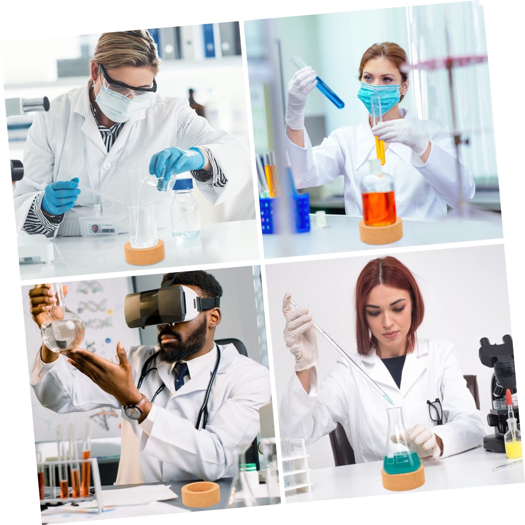 OUNONA 2pcs Flask Holder Laboratory Accessories Boiling Flask Ring Round Bottom Flask Support Lab Flask Lab Support Ring Flask Support Pad Ring Holders Flask Base Stand Flask Mat Cork