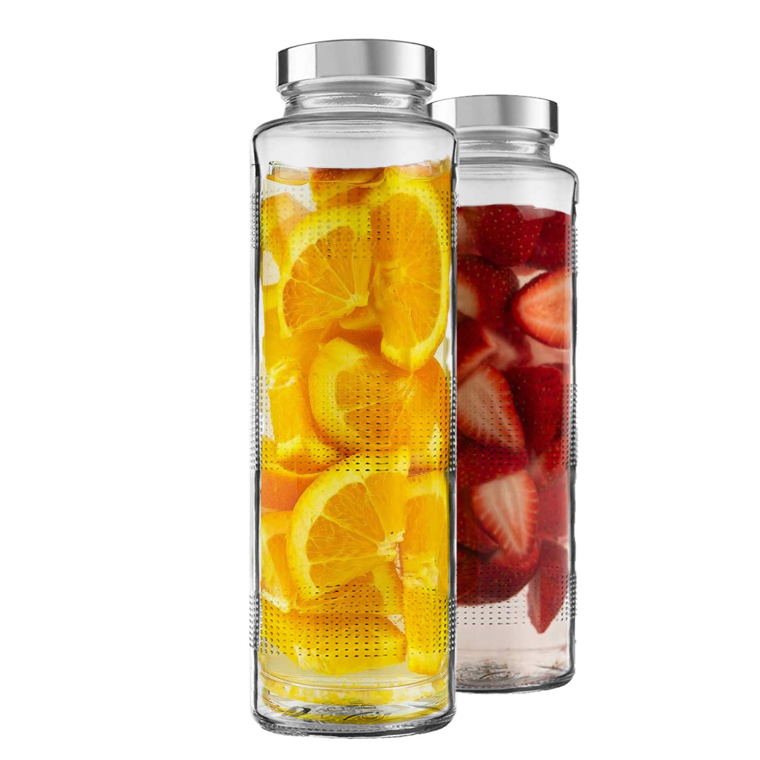 CLOUDMART Glass Water Bottle with Leak-Proof Airtight Stainless Steel Lid for Water, Smoothie, Juices - Reusable Travel Glass Drinking Fridge Bottles - 750ml (Set Of 2) (B08HQQ2FBJ) Amazon Price History, Amazon Price Tracker