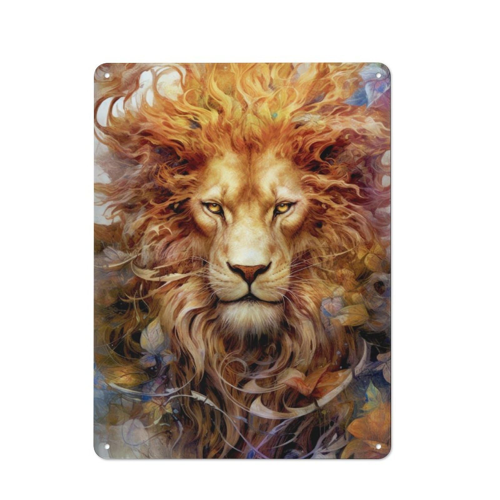 Junmoney Wild Lion Animal Art Metal Sign 40X30cm With For Workshop Wall, Vintage Decor, A Decorative Christmas Gift For Metal Sign Collectors