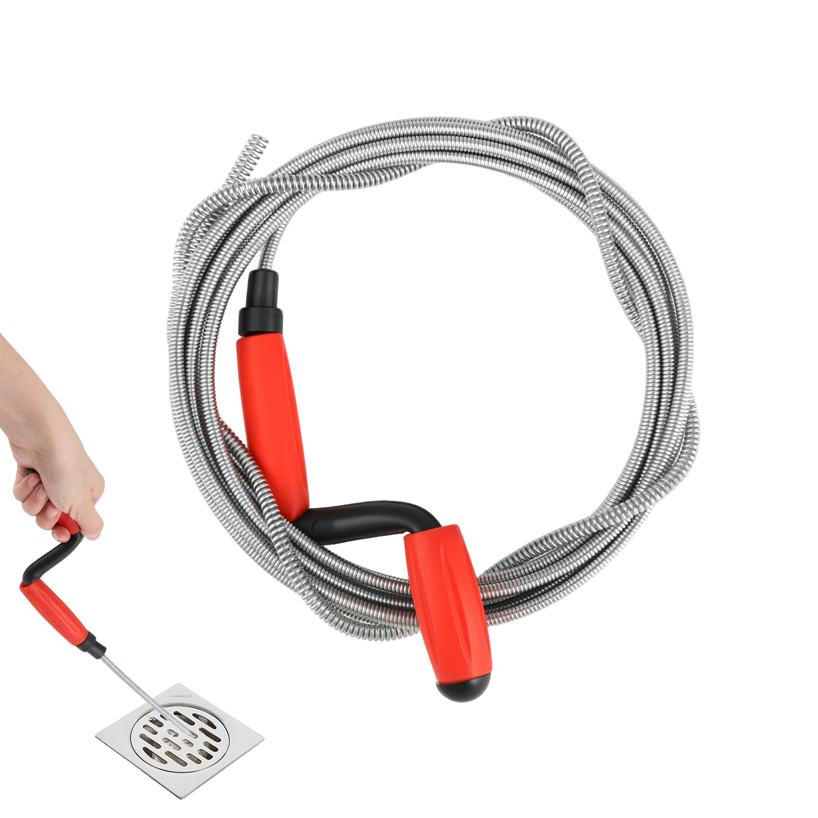 5M Heavy Duty Drain Unblocker Tool - Flexible Drain Snake, Toilet Auger & Plumbing Snake for Bathroom, Kitchen Sink & Outdoor Drain - Drain Rods, Pipe Unblocker & Drain Cleaning Tool-image-35