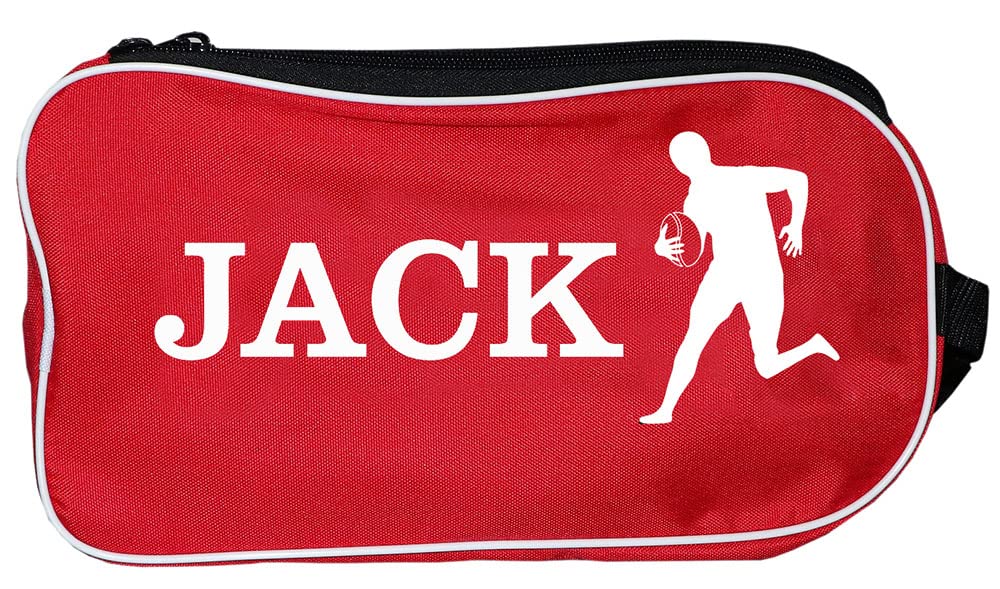 Personalized SPORT Football Boot Bag,Shoes bag, School, Sports, PE (Red_Rugby_Player)-picture-21