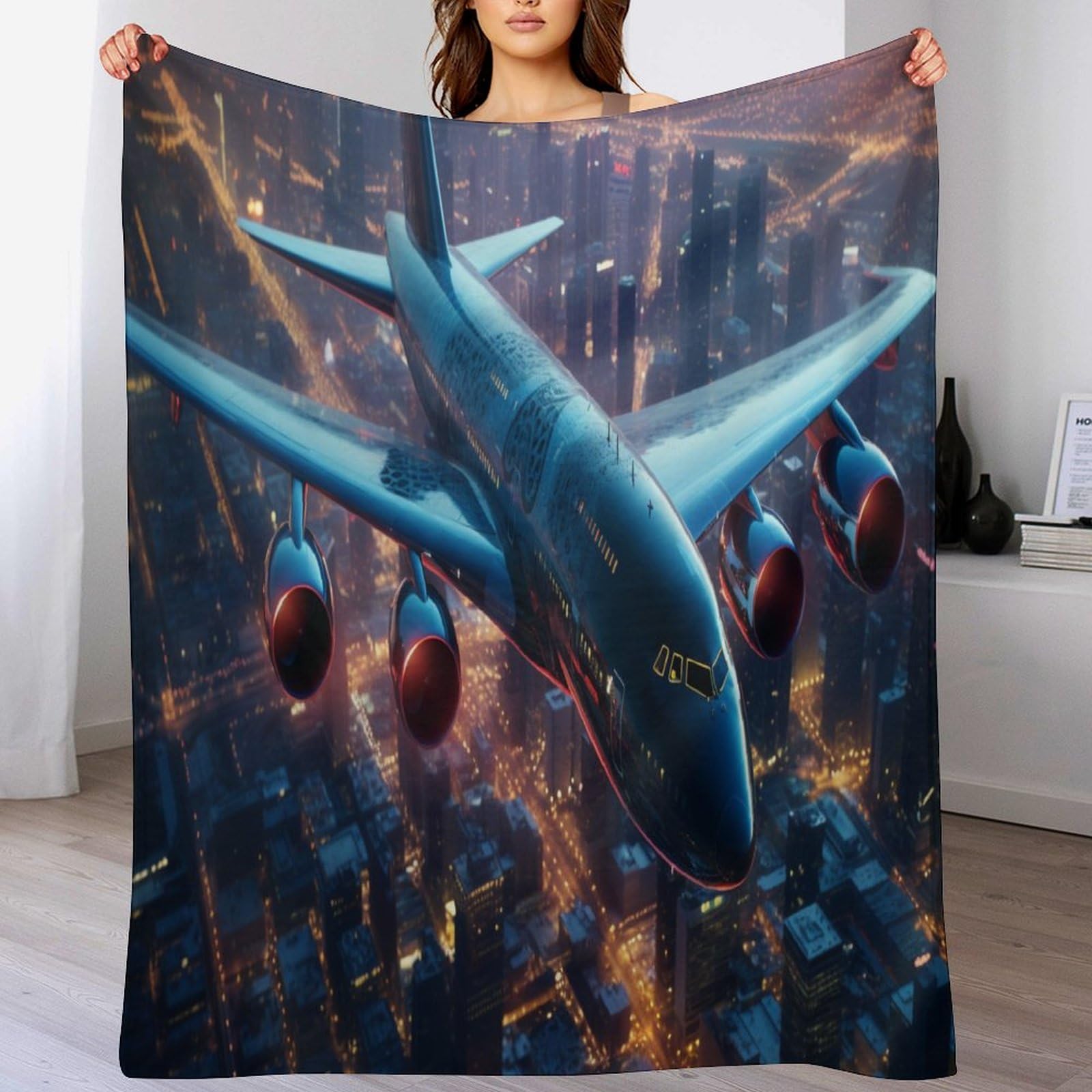 Couverture avion flannel enfants et adultes - Plaid canapé 150x200