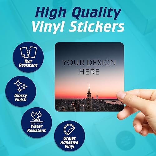 Vista 391 de DayStar Custom Signs & Design - 100 adhesivos de vinilo personalizables, con texto, imagen, diseño y logotipo; adhesivos para logotipo de embalaje