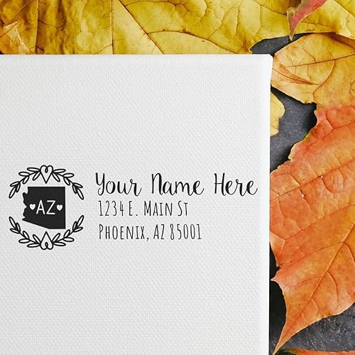 Miniatura 84 de State Love - Sello de dirección autoentintado para Texas, caja rosa, púrpura o negra, impresiones limpias y nítidas, diseño rectangular, tamaño 7/8