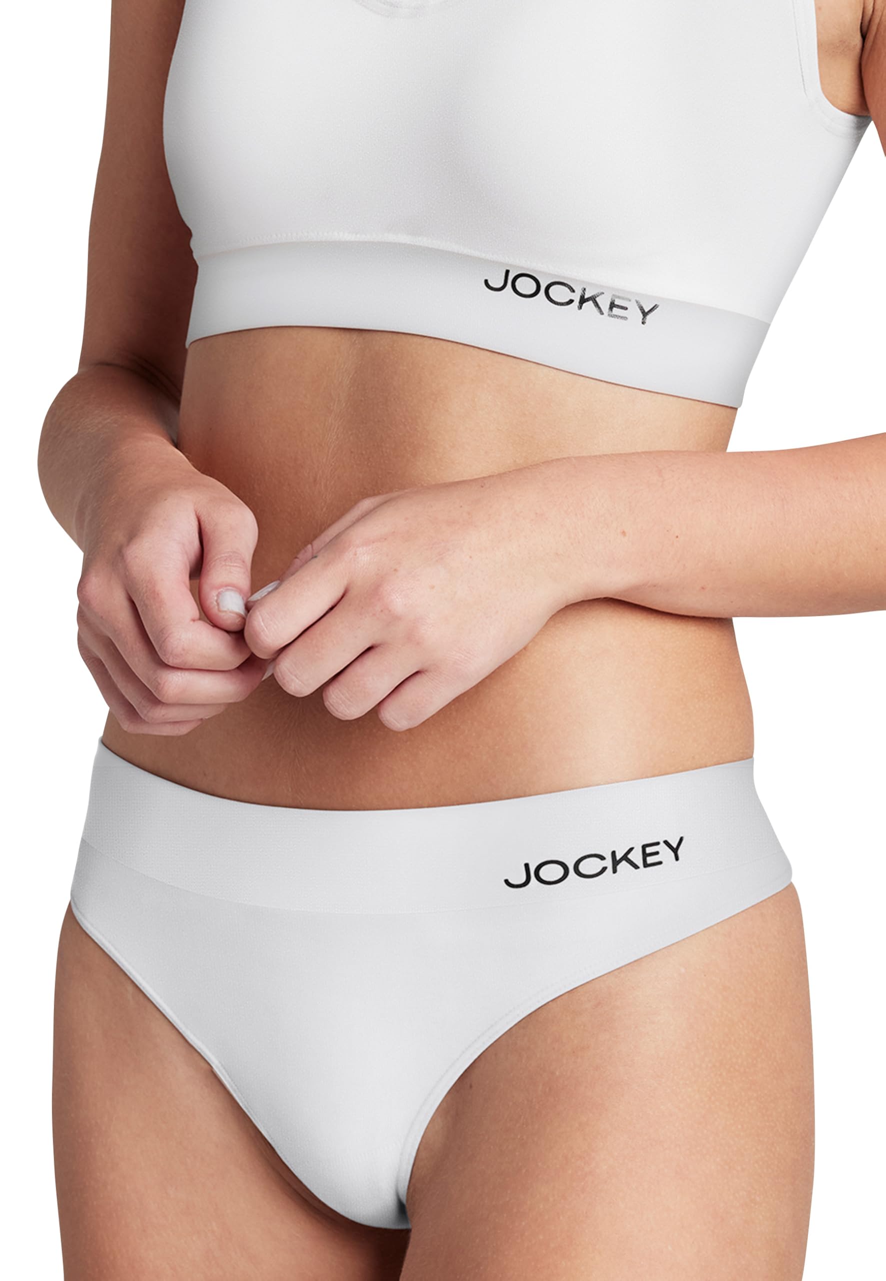 Jockey Women's White Eco Seamfree Thong, S