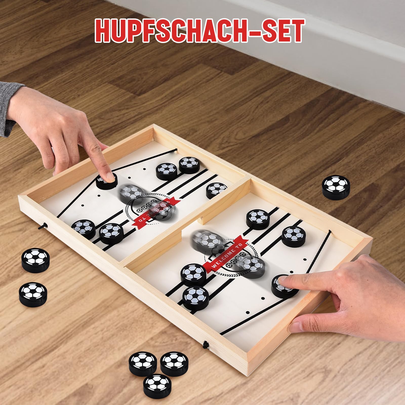 FORMIZON Hockey de Madera, Juego de Mesa de Hockey de Escritorio, Juego de Air Hockey Portátil, Interacción Entre Padres e Hijos, Actividades de Reunión Familiar