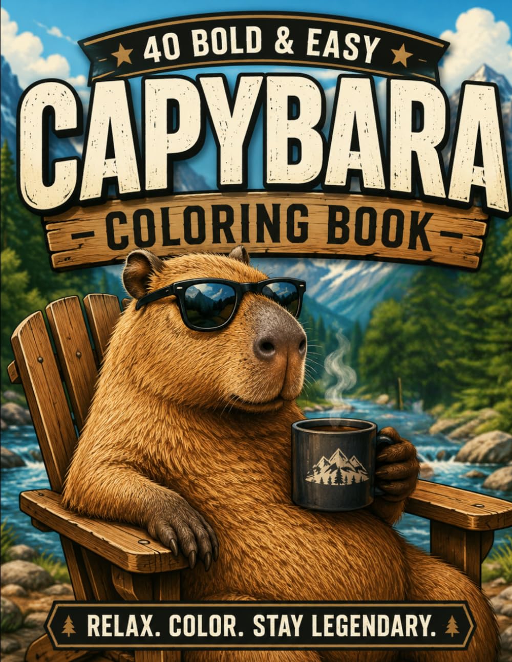 Cozy Capybaras Coloring Book: Bold & Easy Coloring Book for Adults and Teens | 40 Cute, Cozy & Relaxing Capybara Coloring Pages for Stress Relief, Mindfulness, and Creative Fun