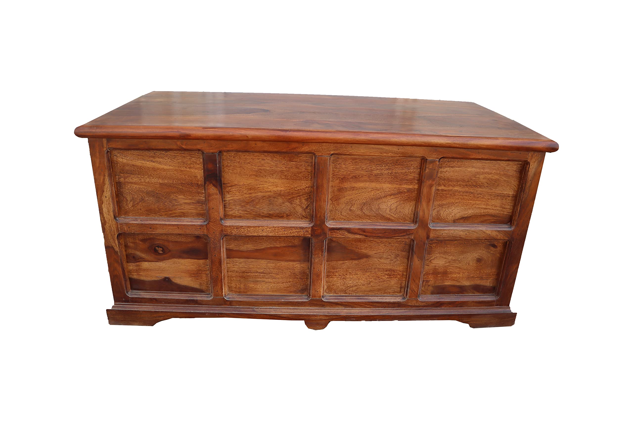 Sheesham Arts Wooden Box Handmade Stand Field Solid Wood Trunk Storage Box in Provincial Teak Finishing-image-8