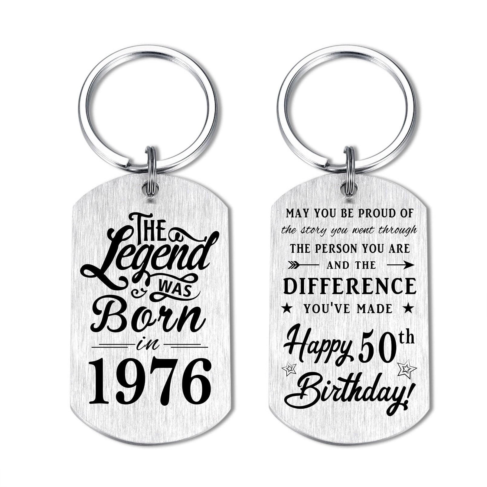 Yobent Birthday Gifts for Men Women Him, Happy Birthday Personalized Keychain, Men Gifts for Bday Unique