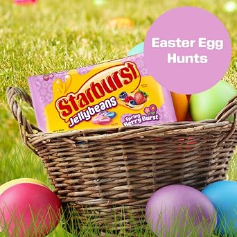 STARBURST Berry Burst Jellybean Easter Candy, Jelly Beans for Filling Eggs, Easter Basket Stuffers, 14 Ounce Bag