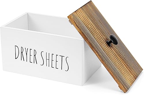 Welltop Soporte para hojas de secadora, dispensador de hojas de secadora con tapa para organización de lavandería, soporte de hojas para decoración