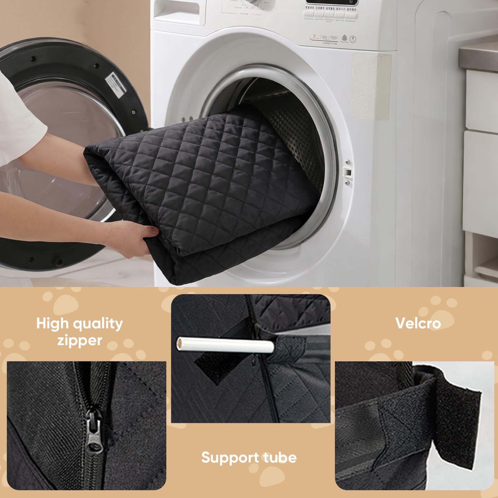 Siège Auto pour Chien, Siège Auto Chien Extra Stable, Sièg de Voiture Renforcé avec Sangles de Fixation, Coussin Auto Chie pour Chiens de Petite à Moyenne Taille