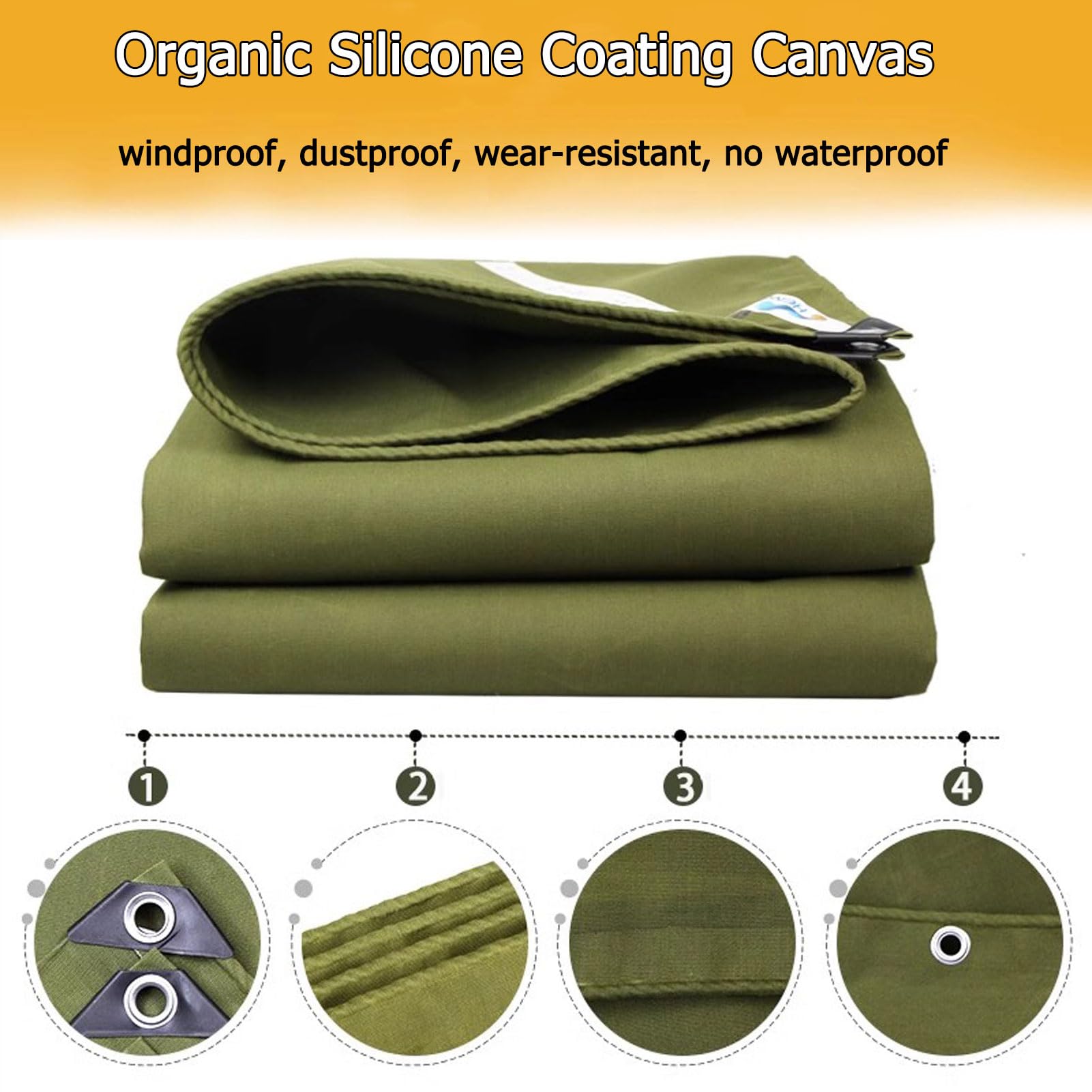 nic - Lona de silicona de 3 x 9 m, resistente a los rayos UV, resistente al desgarro y al desgaste, con ojales incluidos, lona multiusos para exteriores