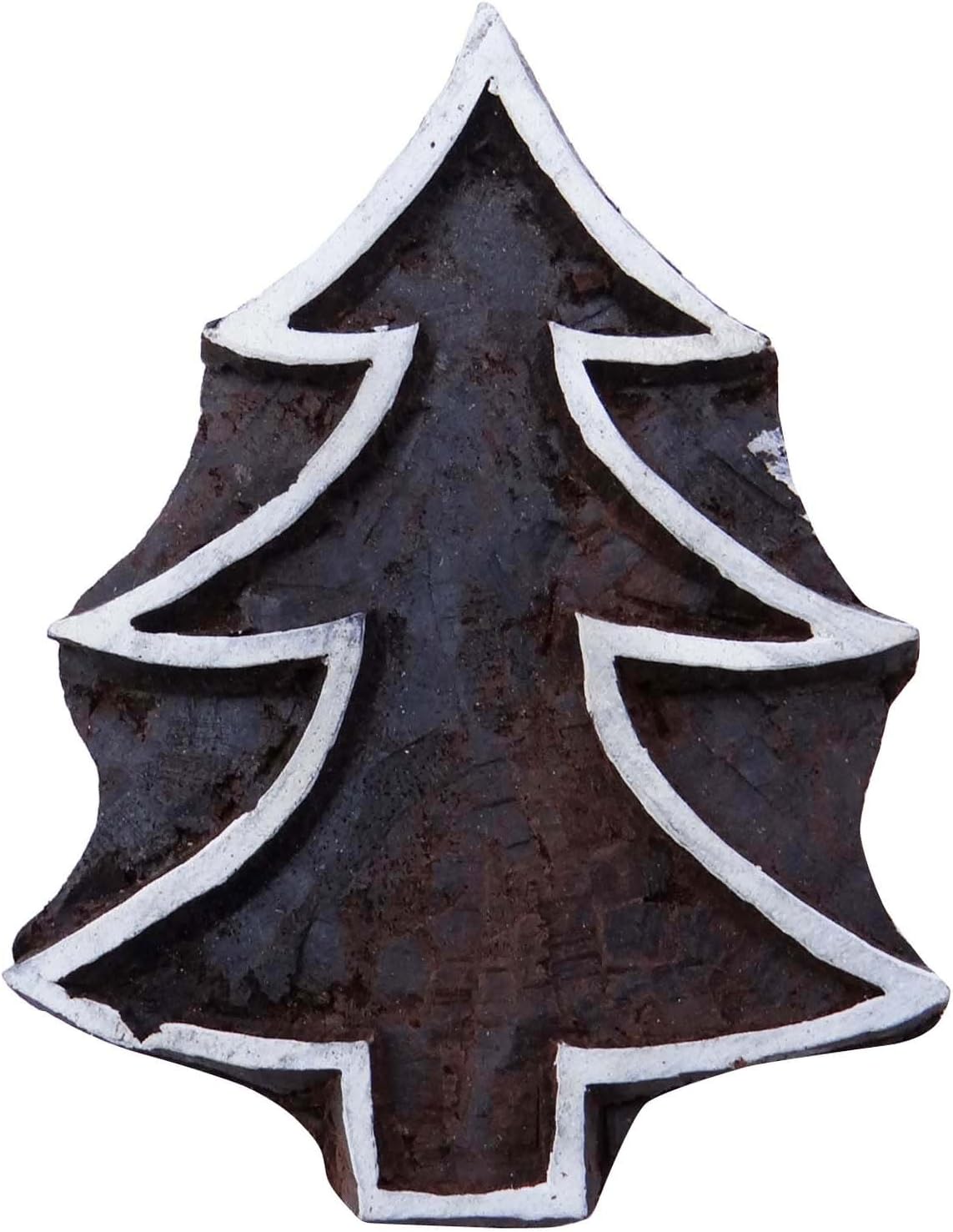 Christmas Tree New Decorative Block Wooden Textile Stamps Wood Printing Block